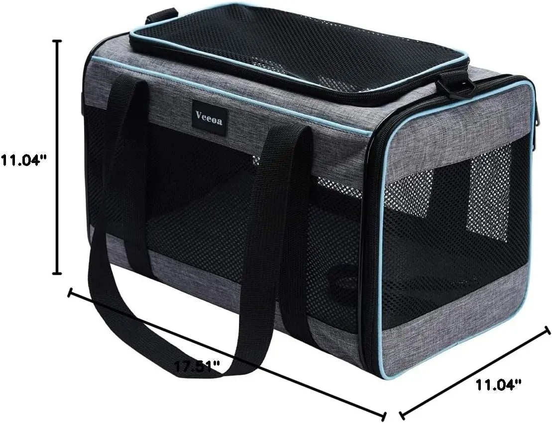 Soft-Sided Pet Carrier, Travel Bag for Cats & Dogs up to 16 lbs Smart PawLumi
