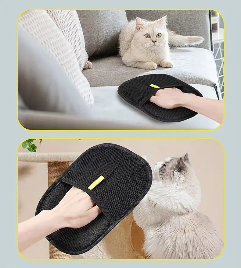 Cat Hair Remover Gloves for pet grooming and household cleaning