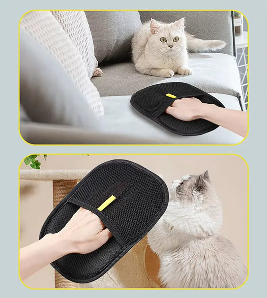 Cat Hair Remover Gloves for pet grooming and household cleaning
